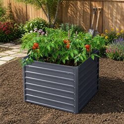 Durable 100x100x77cm Galvanised Steel Raised Garden Bed