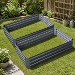 Durable Raised Garden Bed Set of 2 - 120x90cm Planter Box