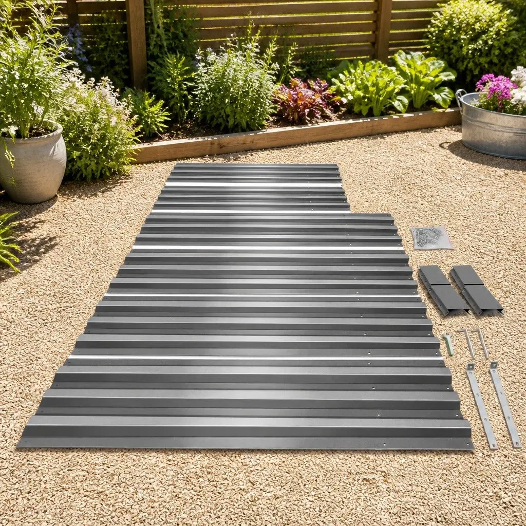 Raised Garden Bed Galvanised Steel 150x90cm Aluminium Grey