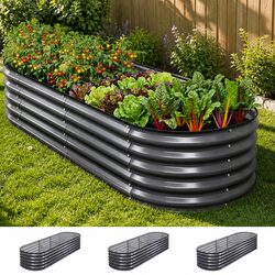 Galvanized Steel Raised Garden Bed Kit - 3 Pack
