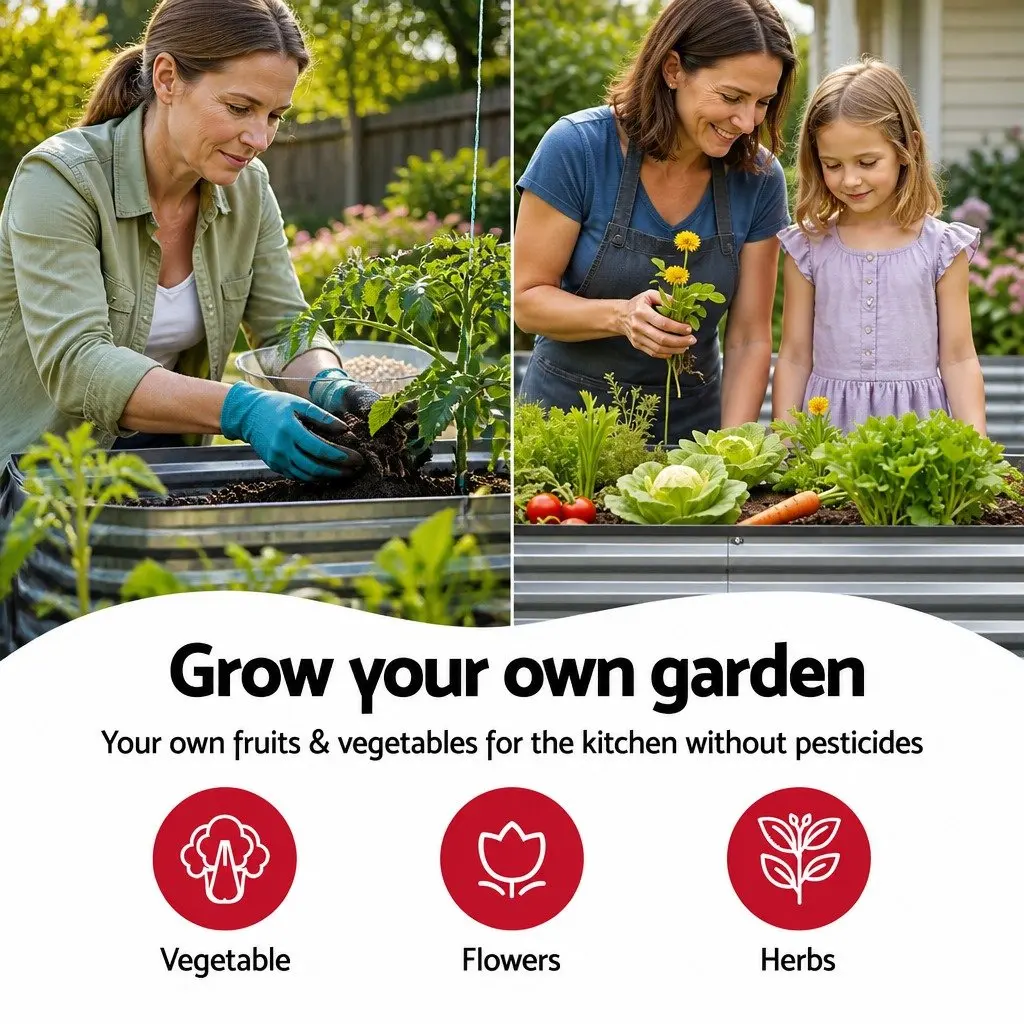 Raised Garden Bed Kit Galvanized Steel 240x80x42cm Aluminium Grey