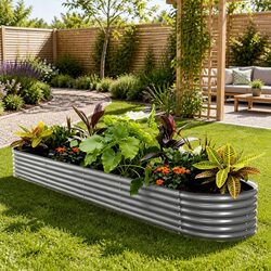 Durable Galvanised Steel Raised Garden Bed 320x80x42cm