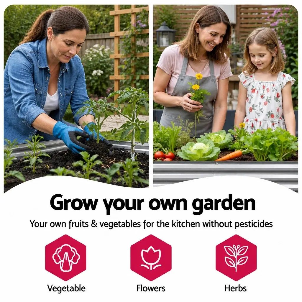 Oval Planter Box Raised Garden Bed Galvanised Steel 320x80x42cm Aluminium Grey