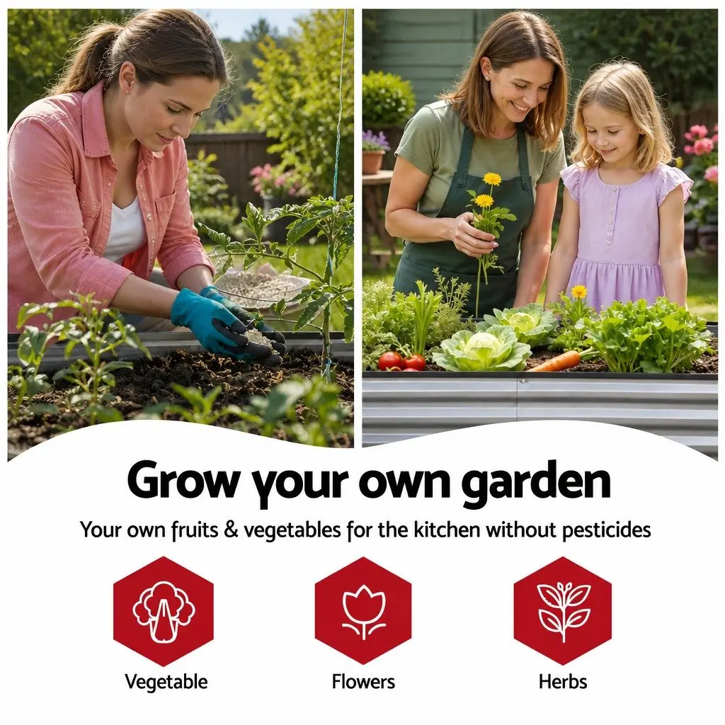 Raised Garden Bed Kit Galvanized Steel 320x80x56cm Aluminium Grey