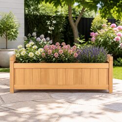 Raised Garden Bed Wooden Planter Box 90x30x33cm Vegetable Growing Container Set