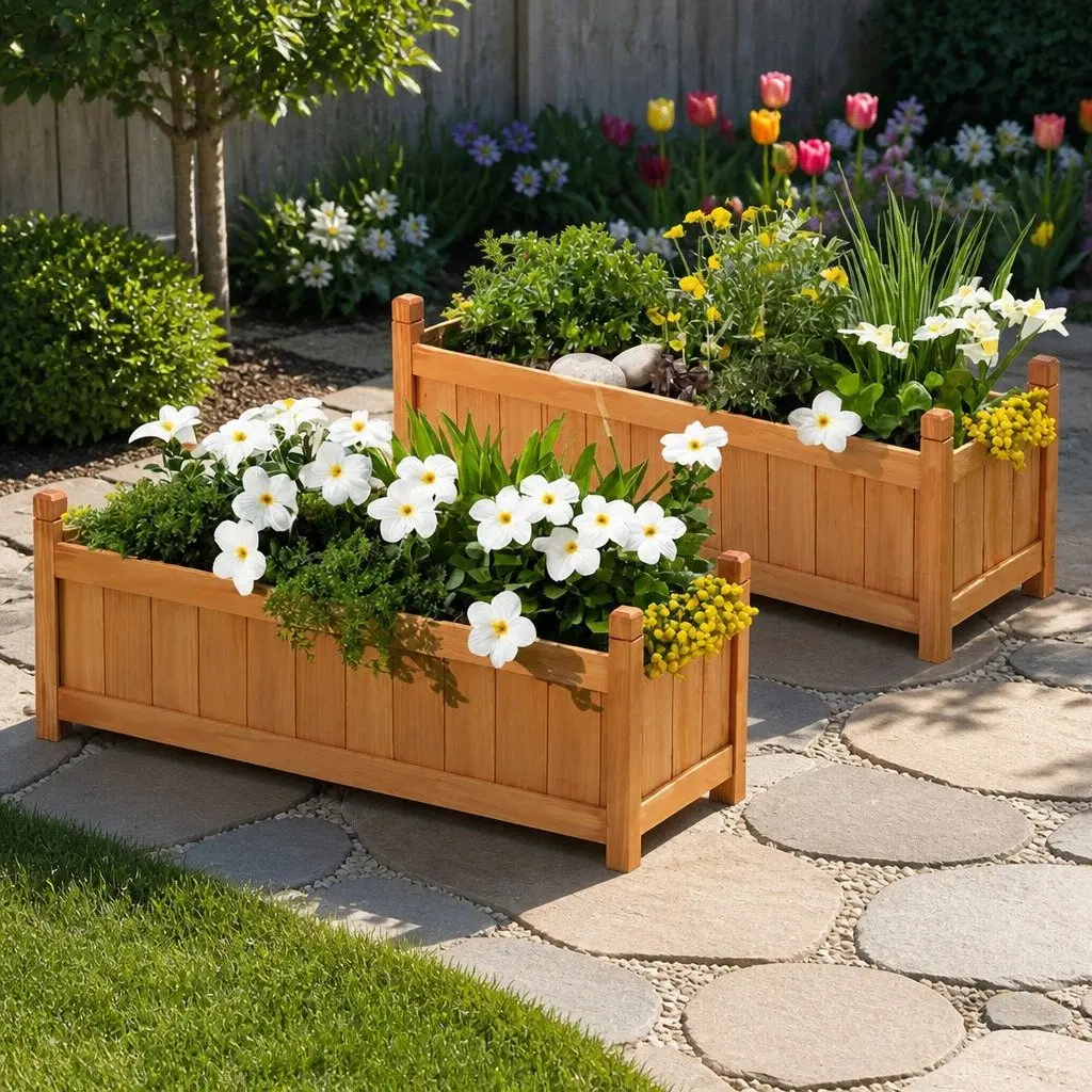 Wooden Raised Garden Bed 90x30x33cm