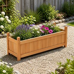 Durable Wooden Raised Garden Bed 90x30x33cm for Outdoor Use