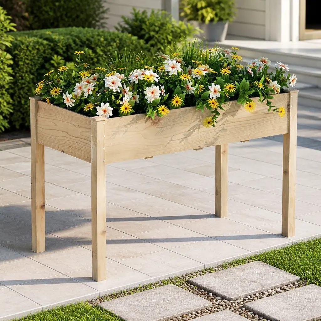 Wooden Raised Garden Bed Planter Box 120x60x80cm