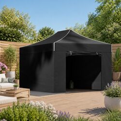 Durable Pop Up Gazebo Tent 3x4.5m Outdoor Canopy Black