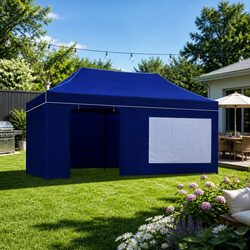Durable Pop Up Gazebo 3x6m Folding Tent Blue