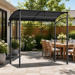 Sturdy Grey Steel Frame Outdoor Grill Gazebo Canopy