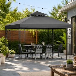 Stylish Grey Gazebo 3x3m with Durable Steel Frame