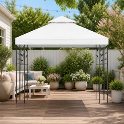 Durable Iron Art Gazebo 3x3m Wedding Party Tent White
