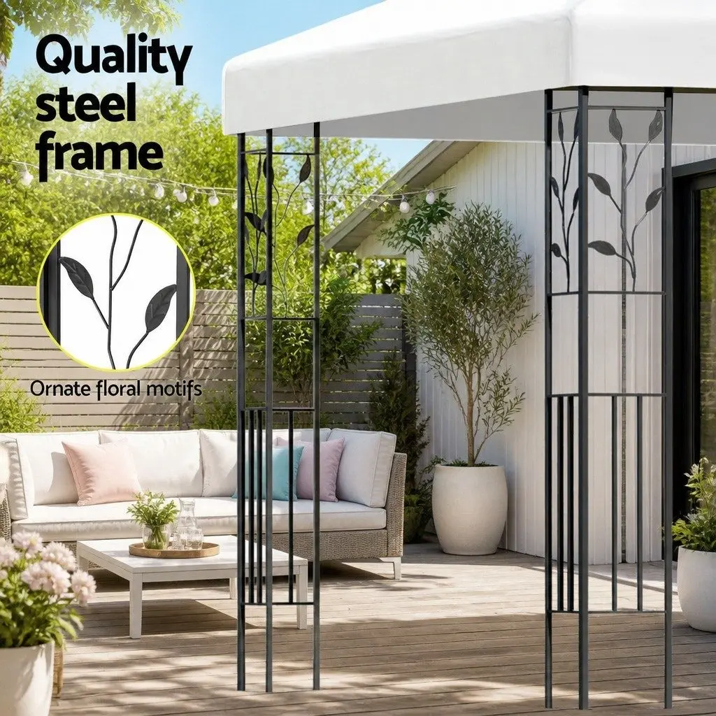 Iron Art Gazebo 3x3m Wedding Party Tent White