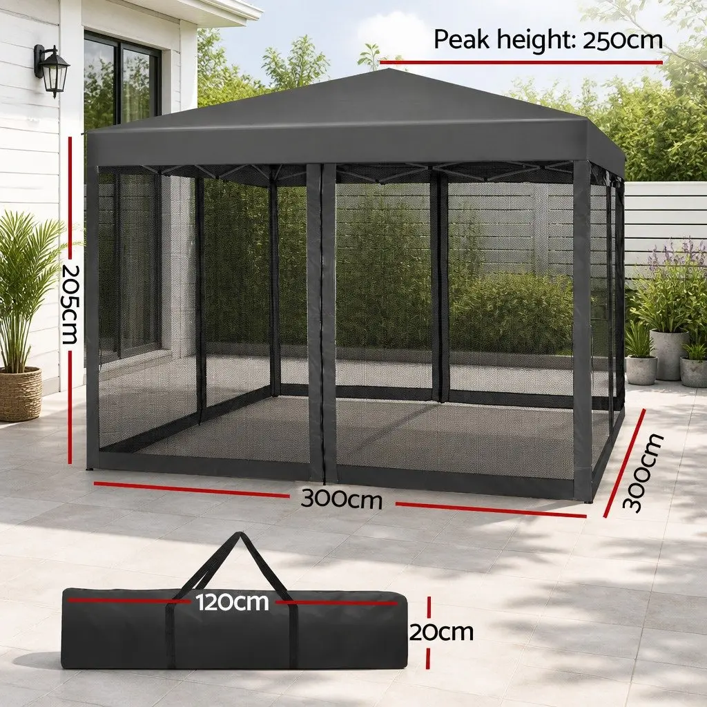 3x3m Pop Up Gazebo Canopy for Outdoor Use