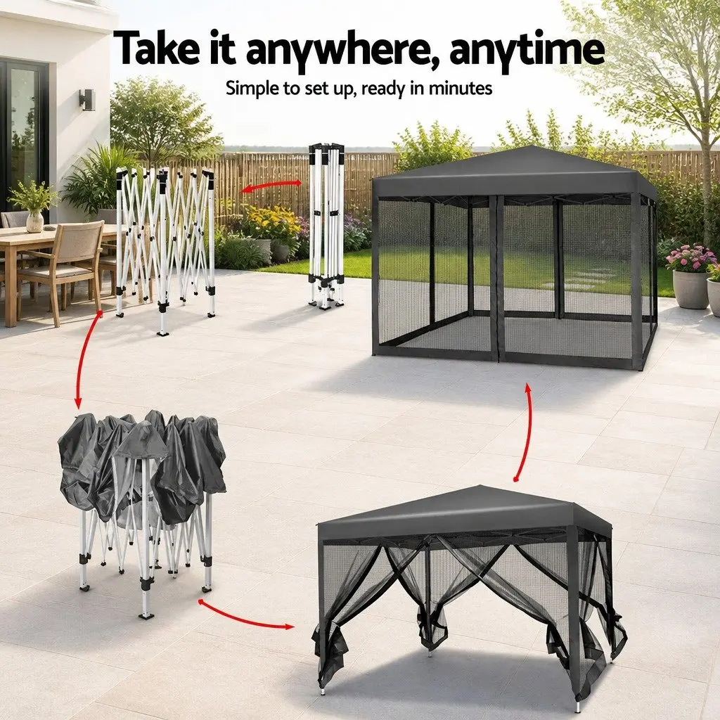 3x3m Pop Up Gazebo Canopy for Outdoor Use