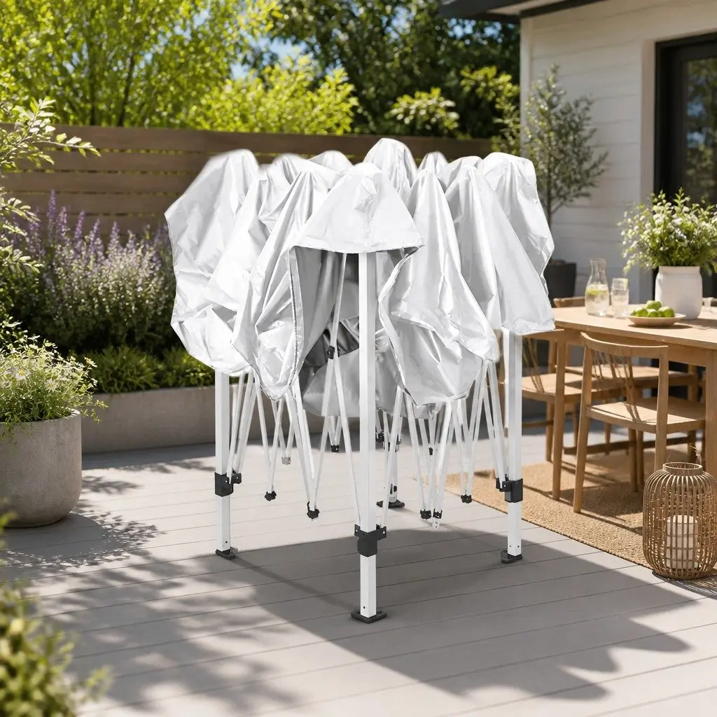 Pop Up Gazebo Oxford 3x3m White Outdoor Garden Canopy Tent