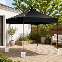 Durable 3x3m Black Pop Up Gazebo Folding Tent