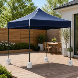 Durable 3x3m Navy Pop Up Gazebo with Base Pods