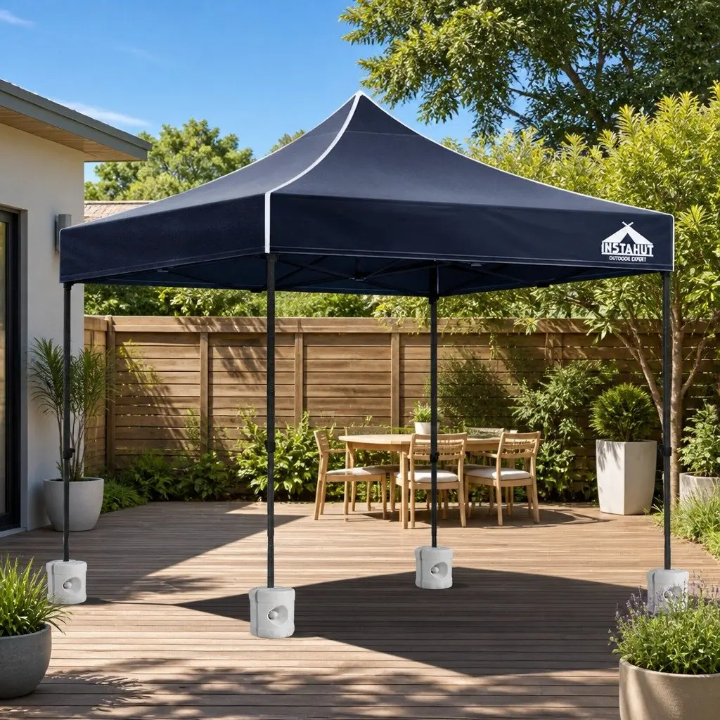 3x3m Navy Pop Up Gazebo with Base Pods