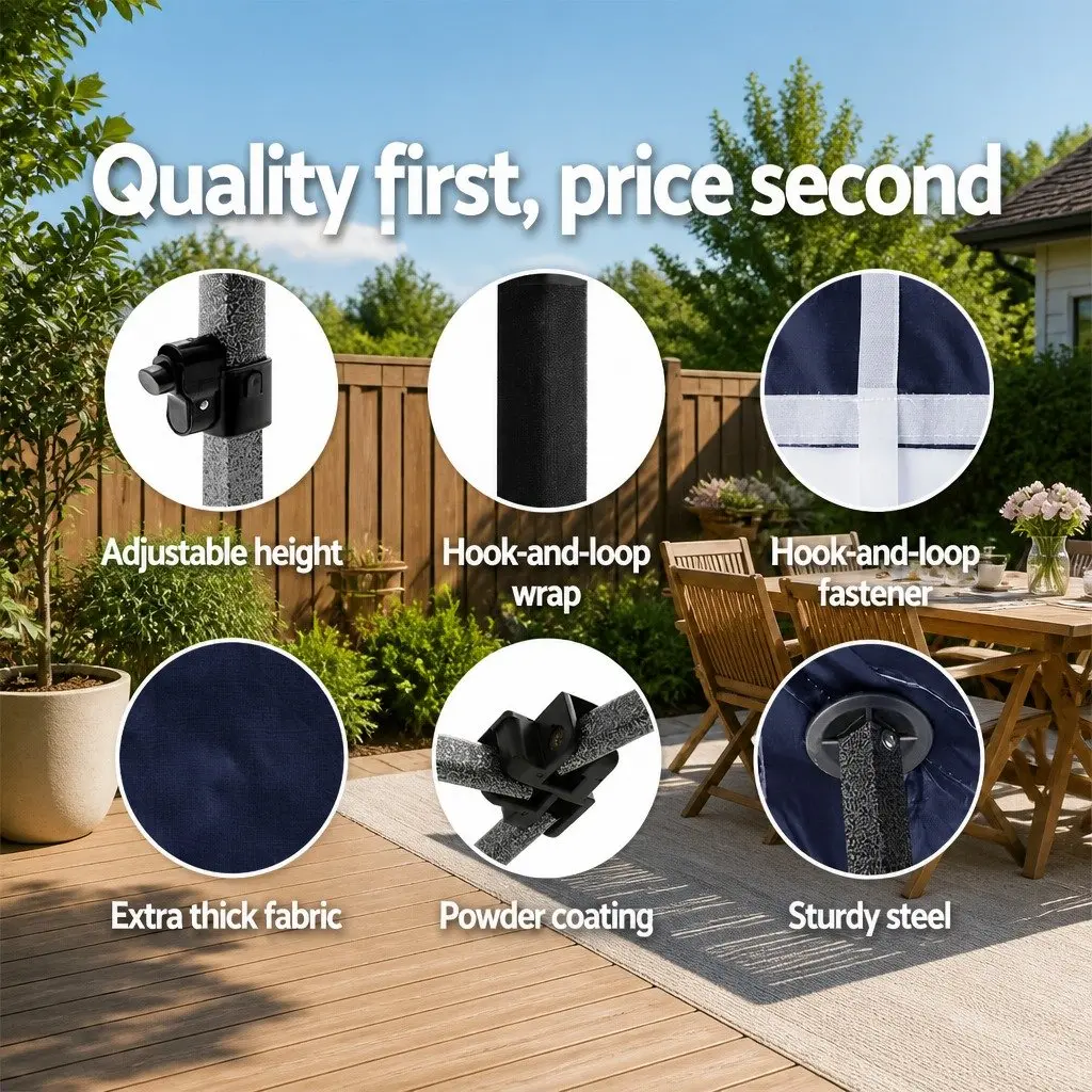 3x3m Navy Pop Up Gazebo with Base Pods