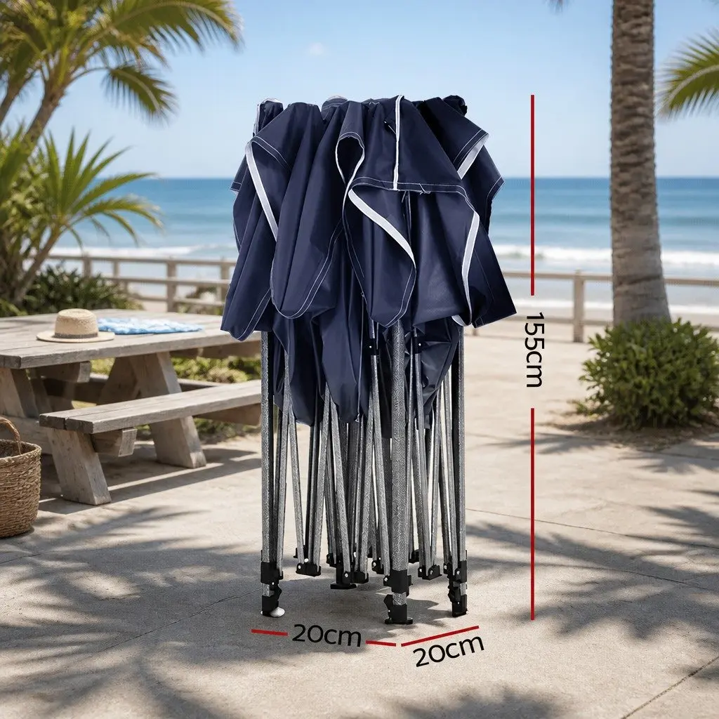 Pop Up Gazebo 500D Oxford 3x3m Folding Tent Navy