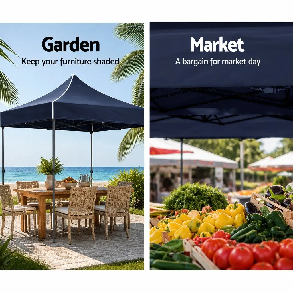 Pop Up Gazebo 500D Oxford 3x3m Folding Tent Navy