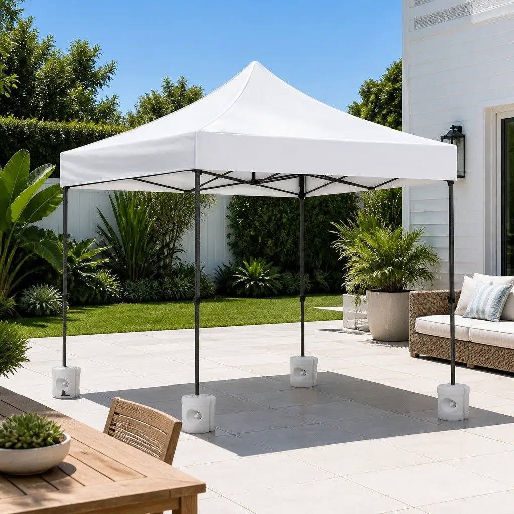 Pop Up Gazebo PU Coated Oxford Fabric 3x3m White