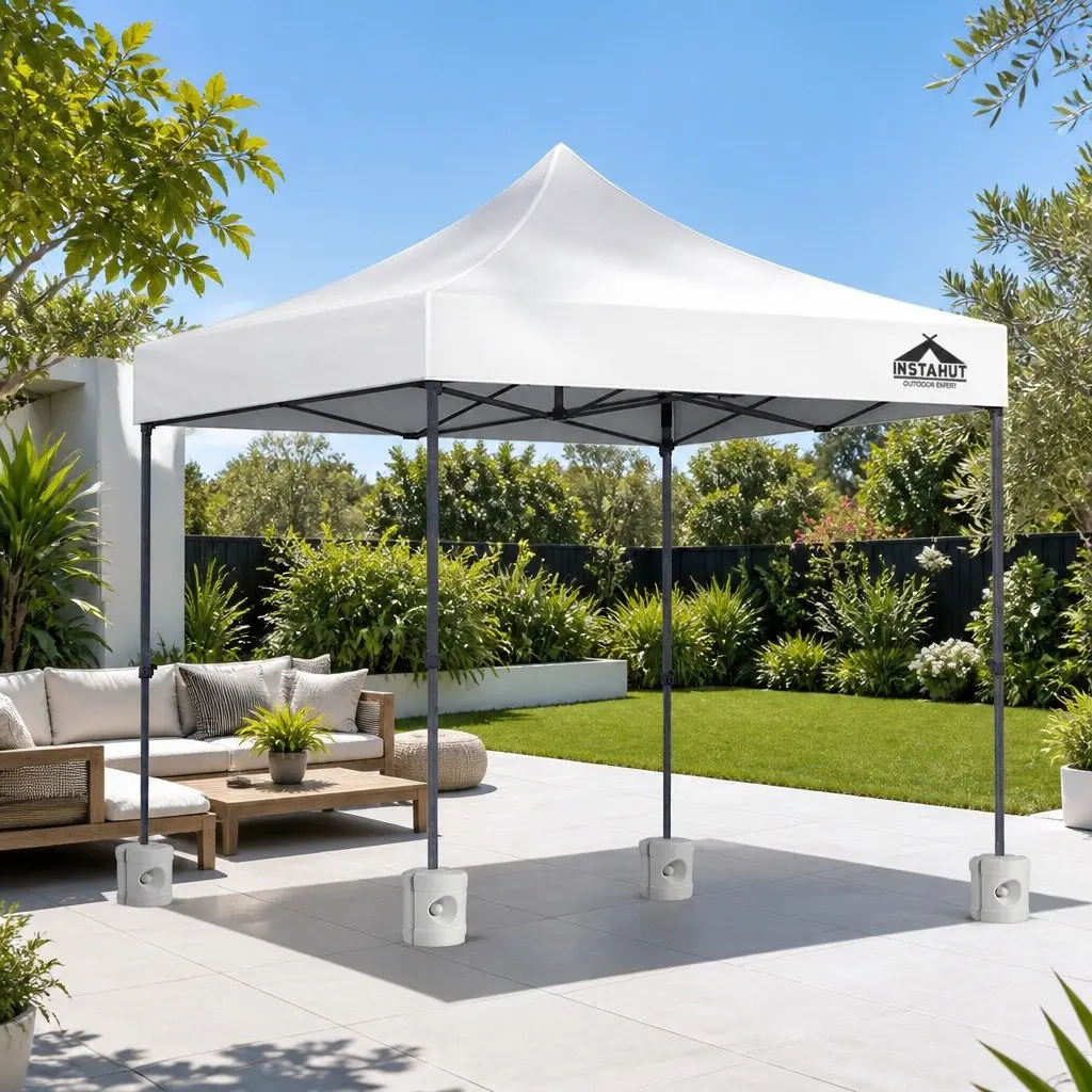 Pop Up Gazebo PU Coated Oxford Fabric 3x3m White
