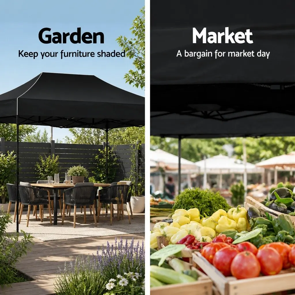 Pop Up Gazebo with Adjustable Height 3x4.5m