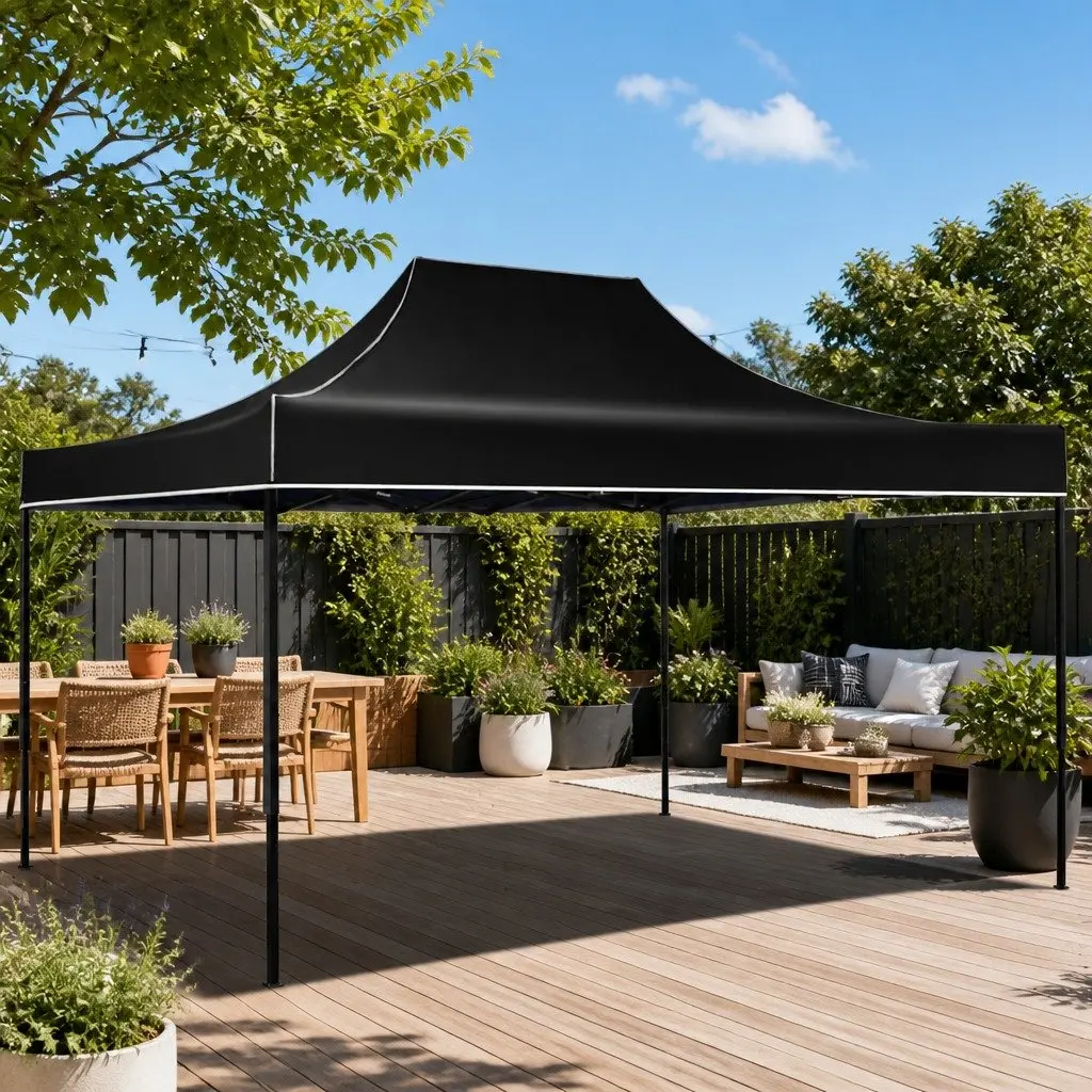 Pop Up Gazebo with Adjustable Height 3x4.5m