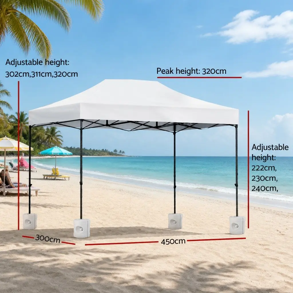3x4.5m Pop Up Gazebo with 4 Base Pods