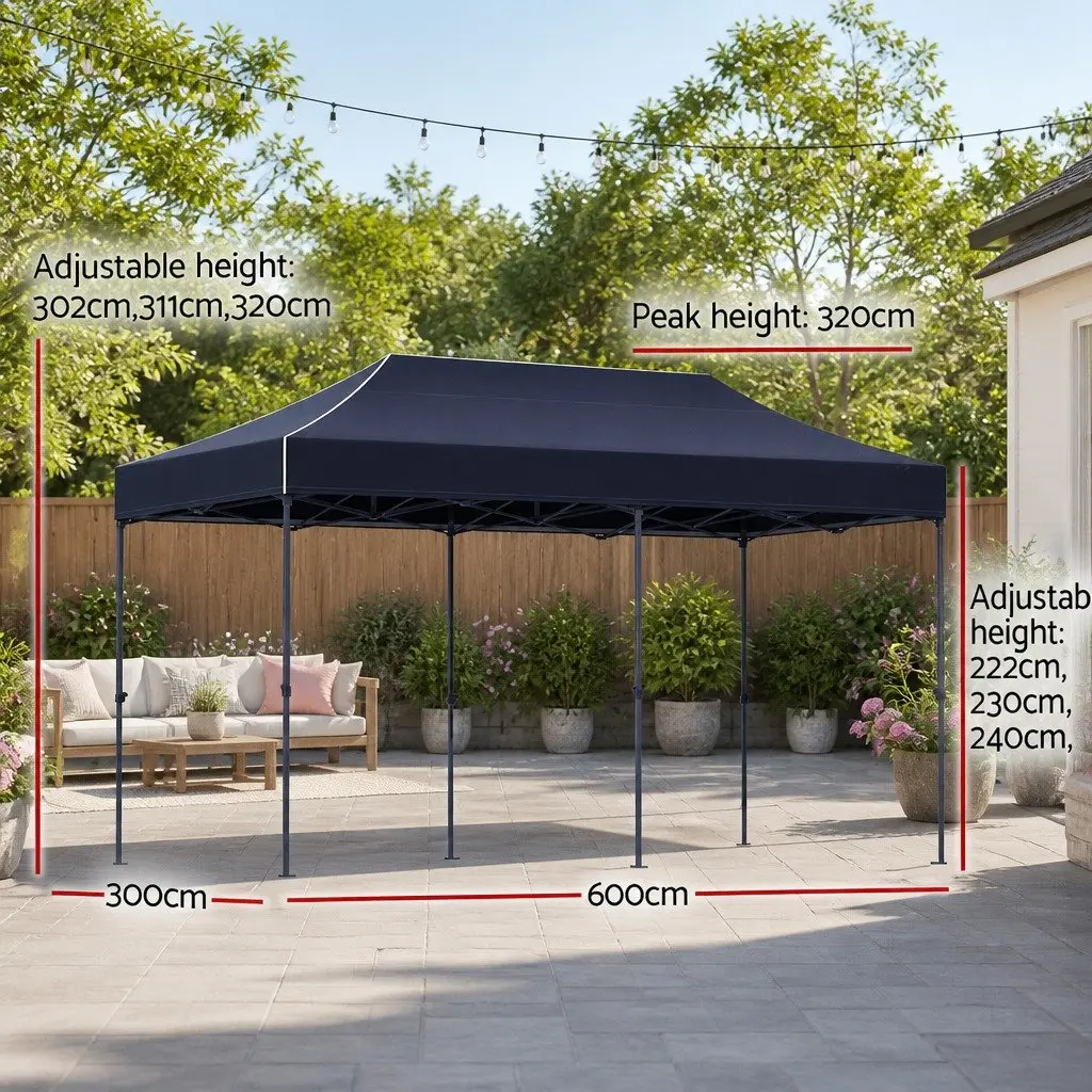 Pop Up Gazebo Tent 3x6M Folding Marquee