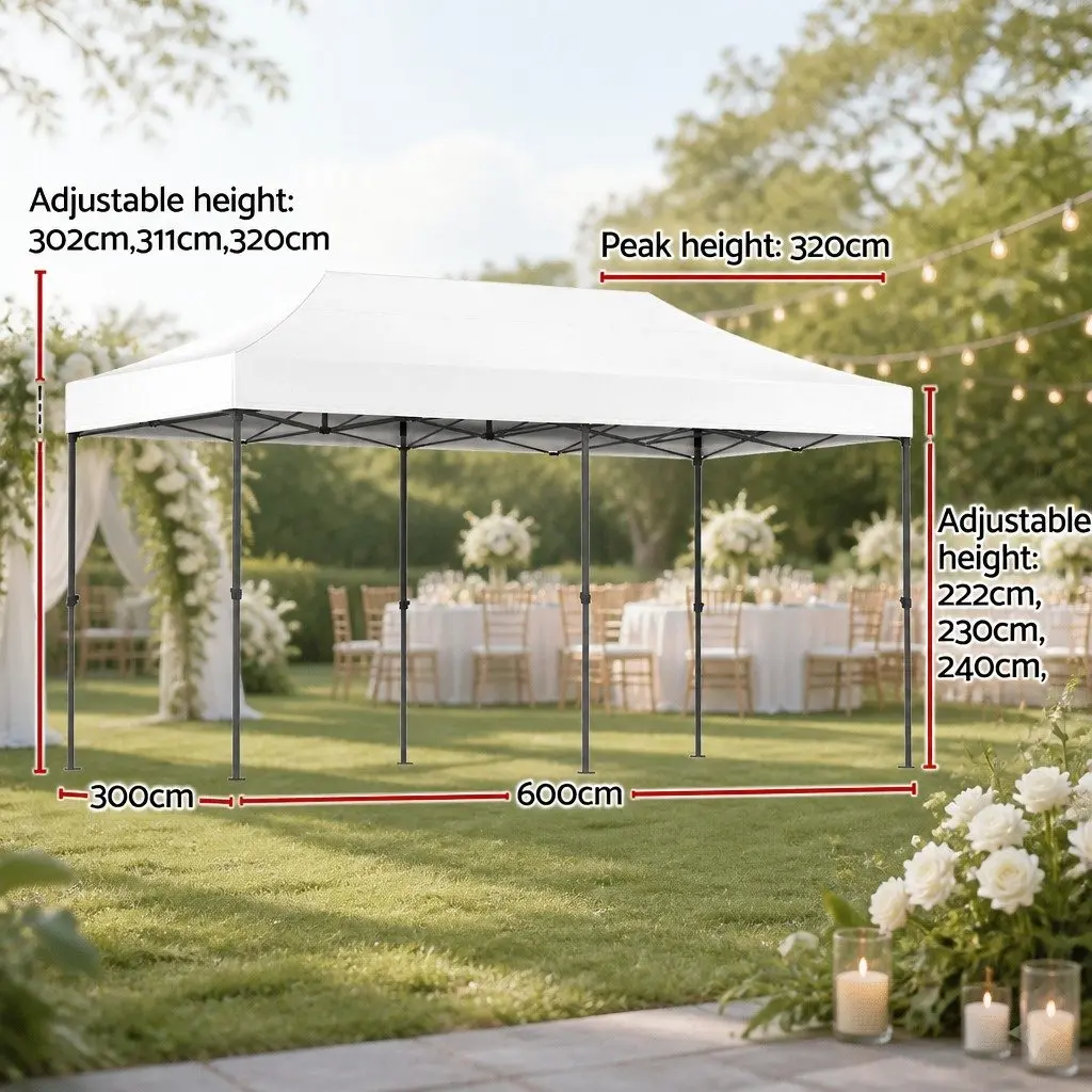 3x6m Pop Up Gazebo Tent for Outdoor Events