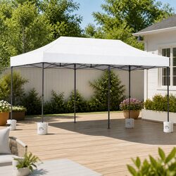 Durable Pop Up Gazebo Marquee 3x6m Folding Canopy Tent White