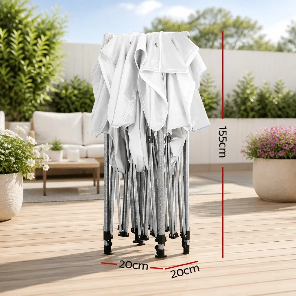 Pop Up Gazebo Marquee 3x6m Folding Canopy Tent White