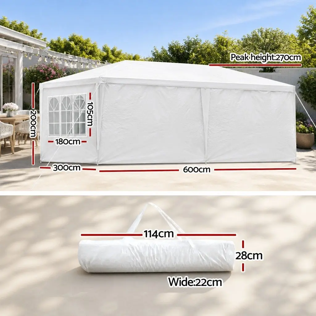 Gazebo 3x6m Marquee Tent with Sturdy Build