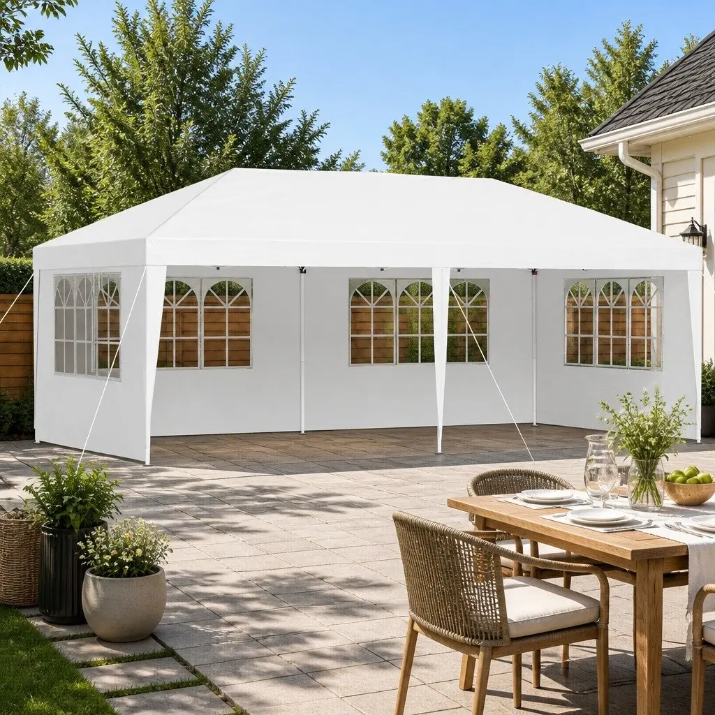 Pop Up Gazebo 3x6m Outdoor Tent Canopy with Panels