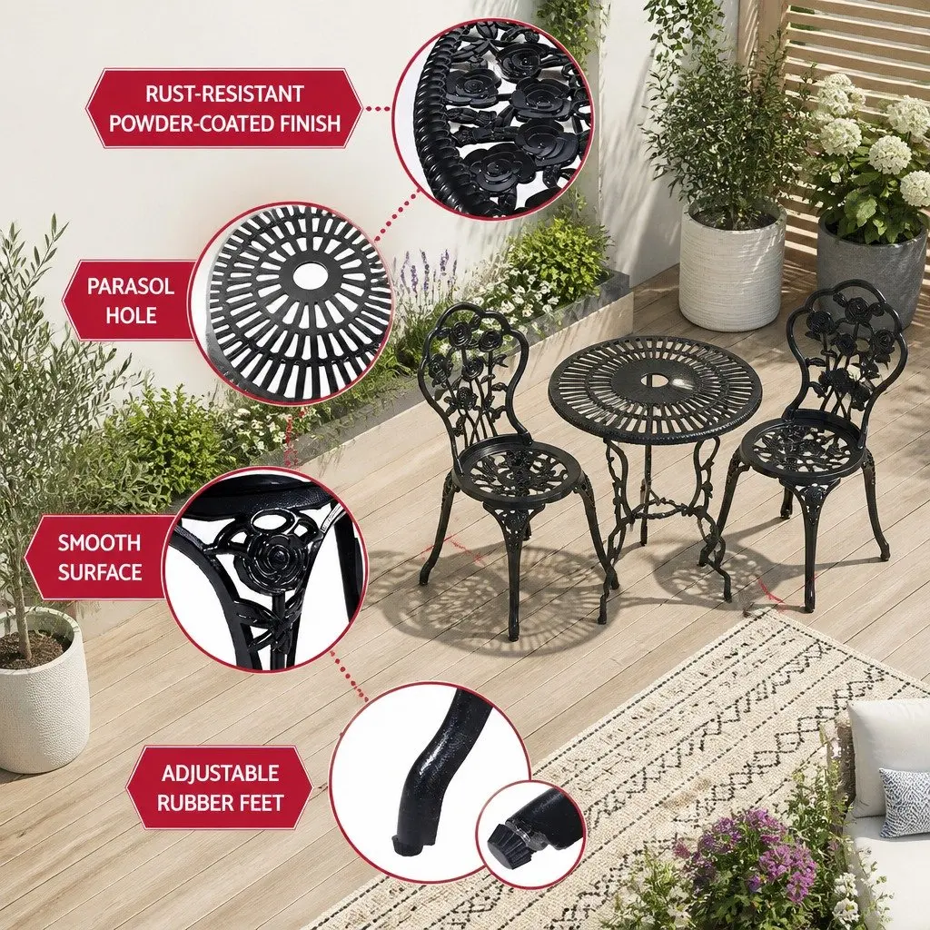 3PC Outdoor Bistro Set for Garden Spaces