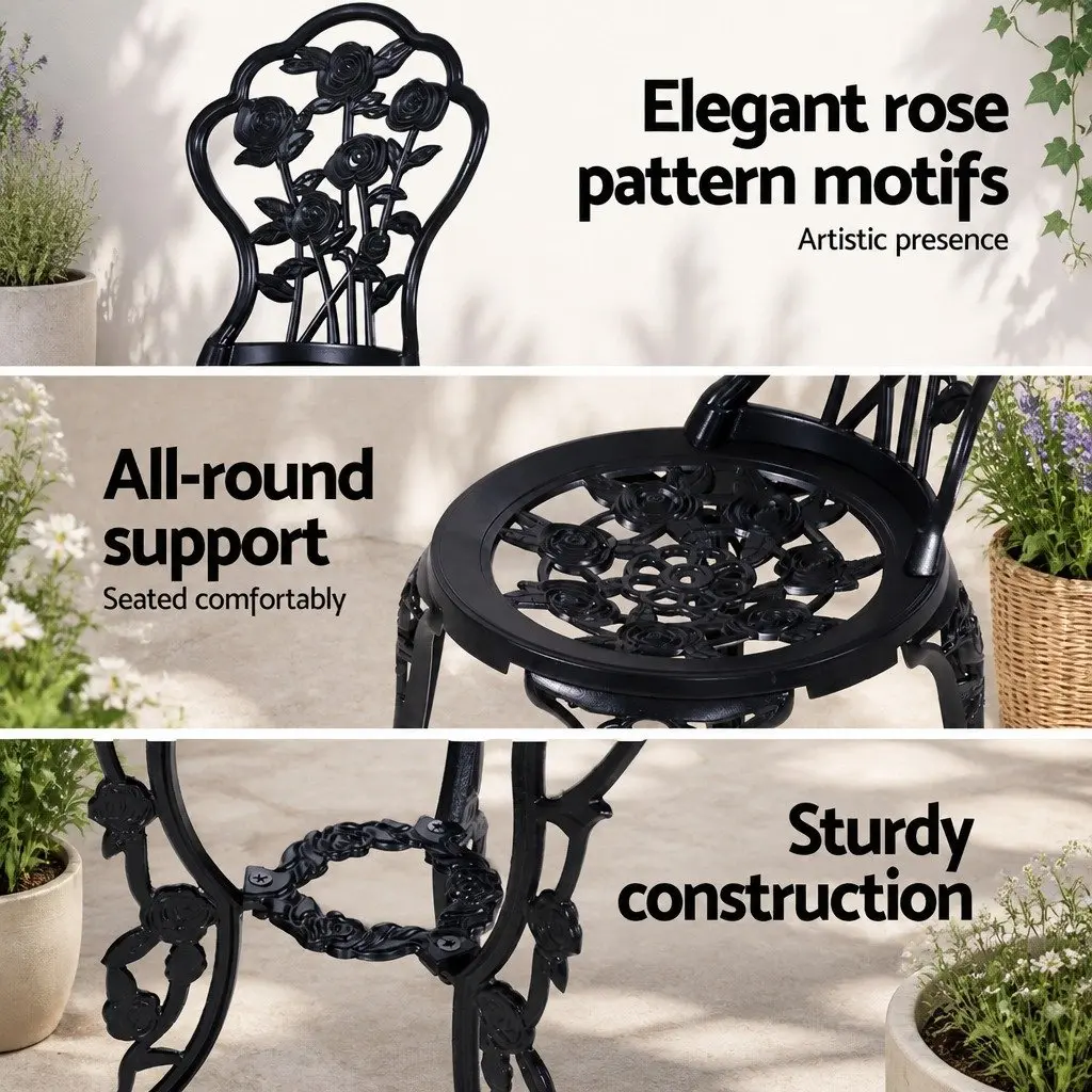 3PC Outdoor Bistro Set for Garden Spaces
