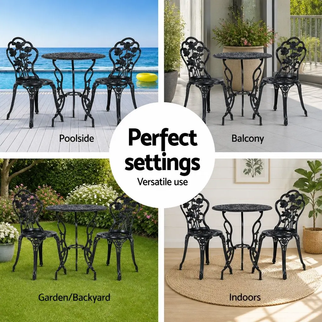 3PC Outdoor Bistro Set for Garden Spaces