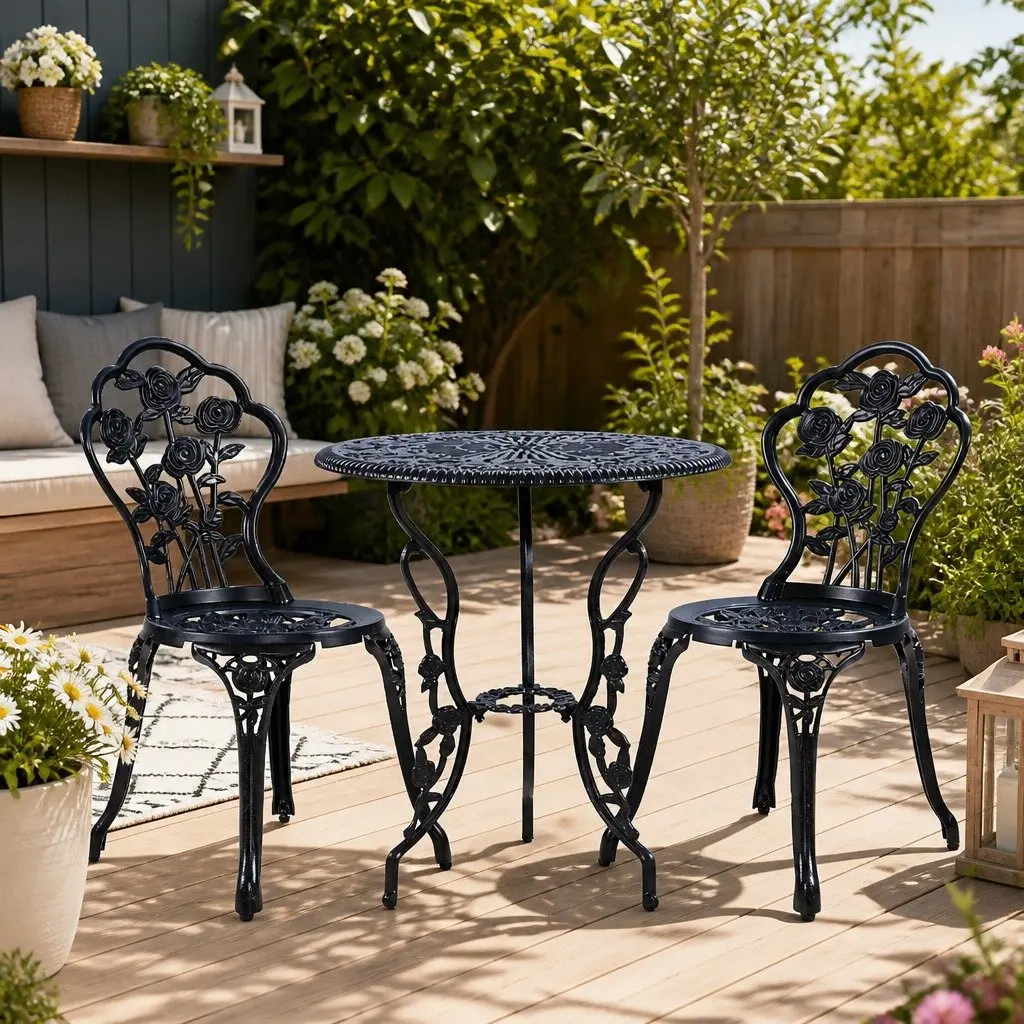 3PC Outdoor Bistro Set for Garden Spaces