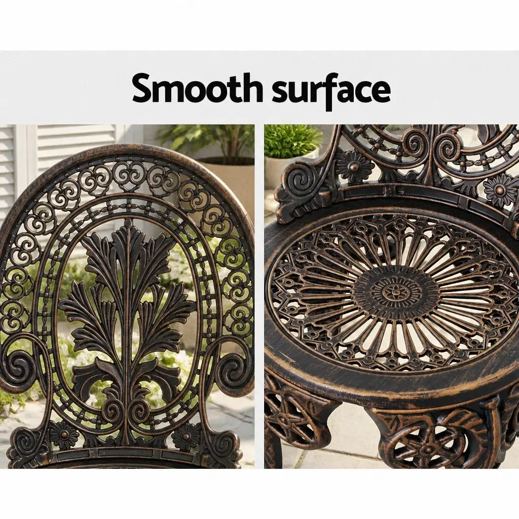 3PC Bronze Patio Bistro Set for Outdoor Dining