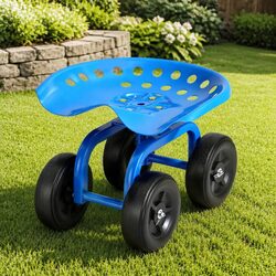 Premium Garden Rolling Seat with 360-Degree Swivel