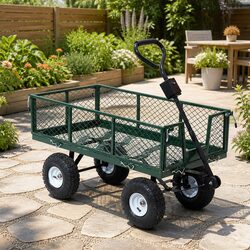 Heavy-Duty Mesh Garden Steel Cart for Outdoor Use 96cm