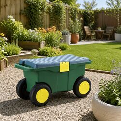 Premium Garden Storage Cart 3-in-1 with Tray and Wheels