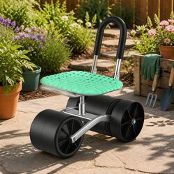 Premium Garden Work Seat Rolling Cart with 360° Swivel