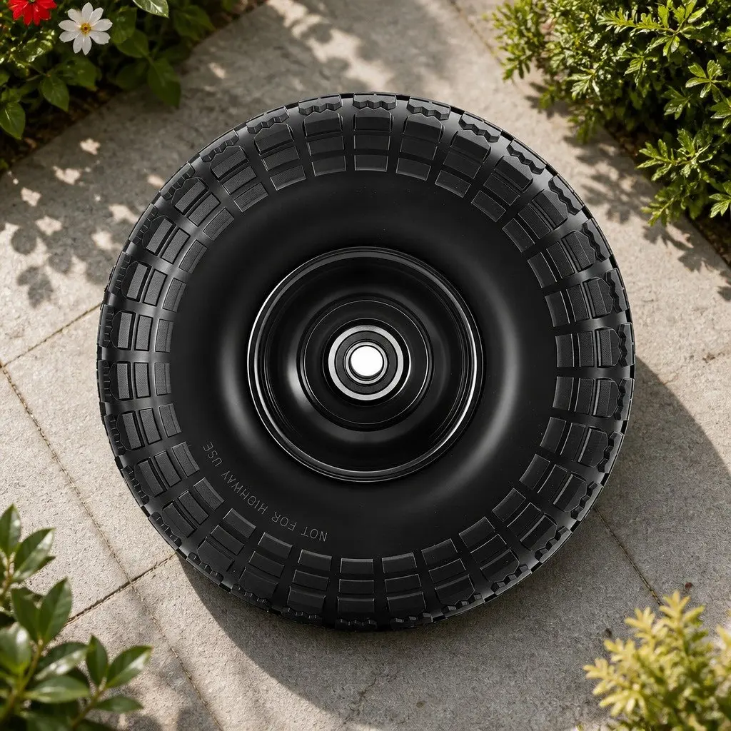 Flat Free Solid Rubber Wheels 4.10/3.50-4 Tire 260mm Cart Trolley Replacement