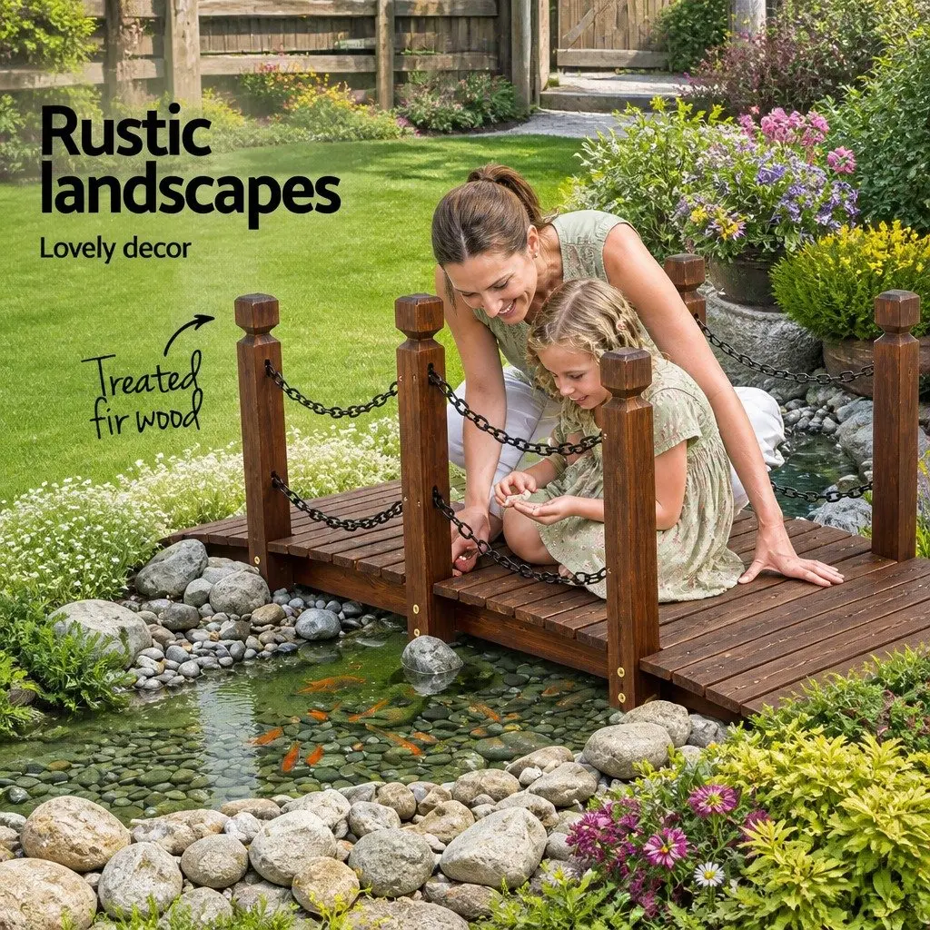 Wooden Garden Bridge for Outdoor Spaces 160cm Brown