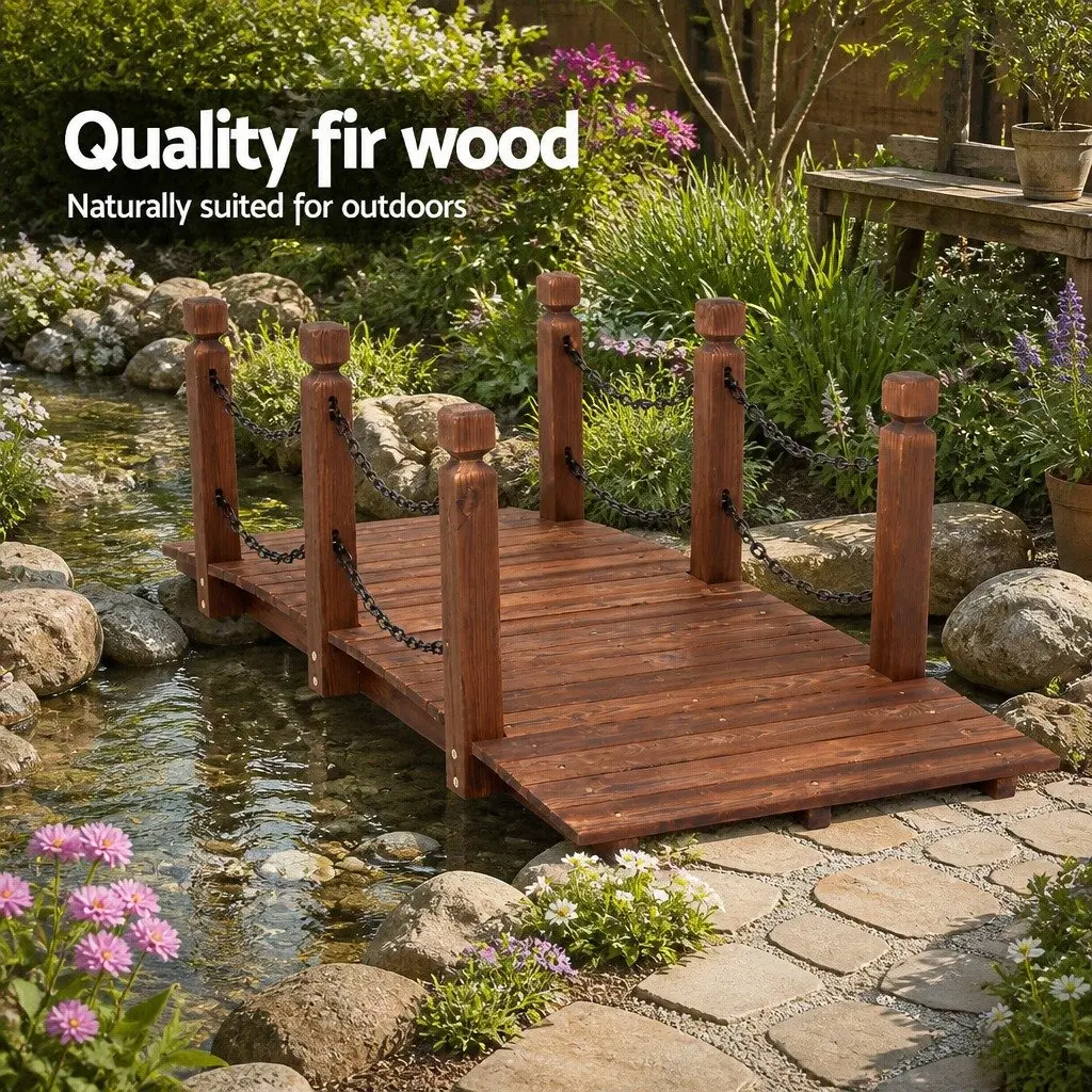 Wooden Garden Bridge for Outdoor Spaces 160cm Brown